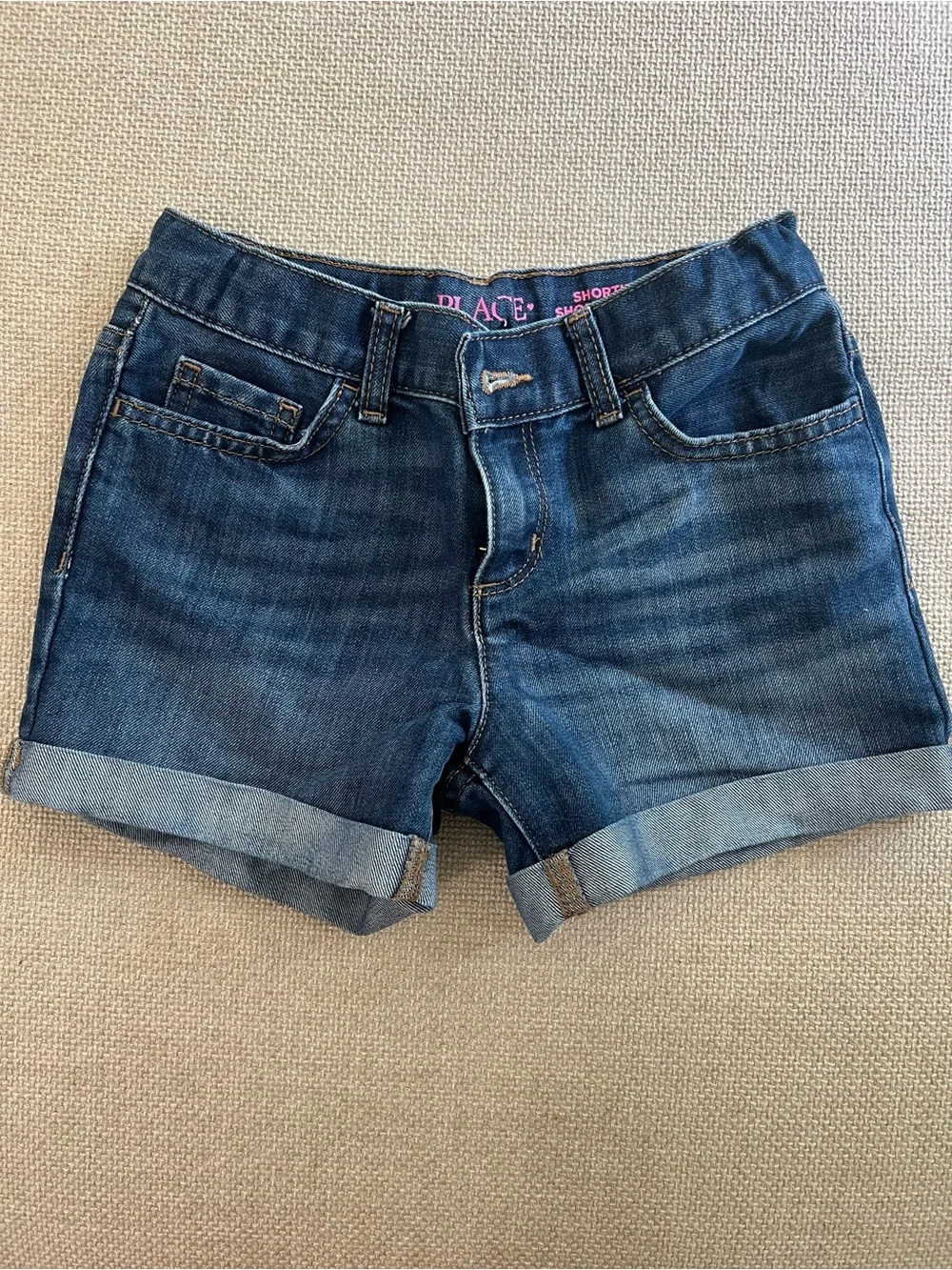 Children’s Place Dark Blue Denim Roll-Cuff Shorts